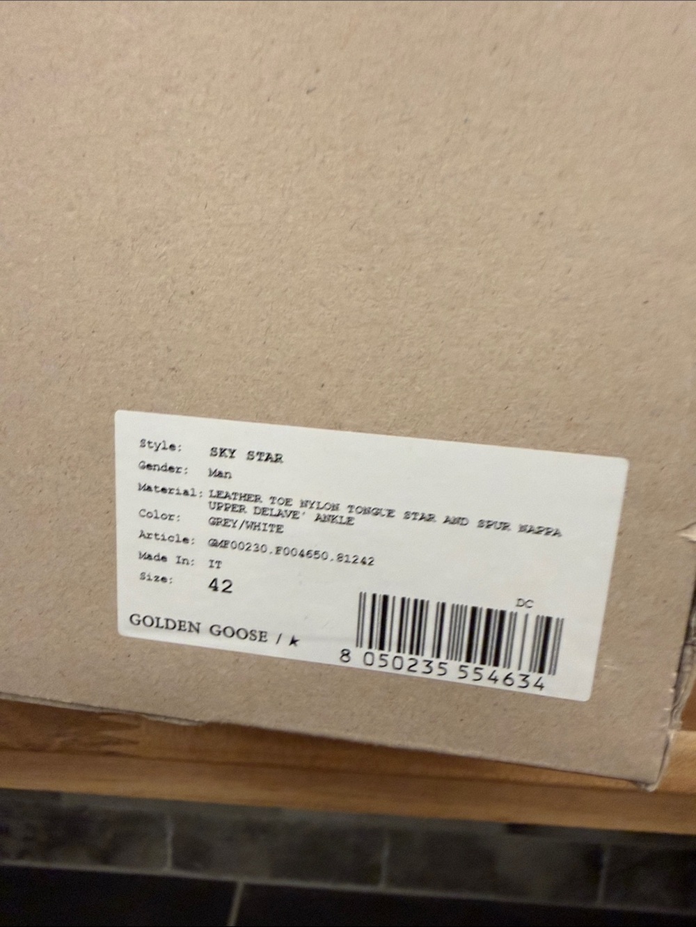 Golden Goose Mens Sky Star High-Top Sneakers in White, Gray & Cream - Picture 2 of 16